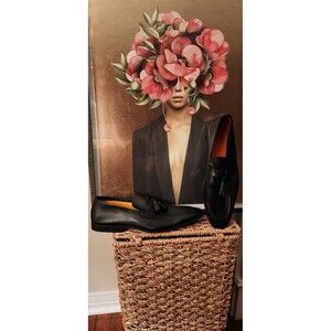 Magnanni Men’s Black Tassel Dress loafers Shoes US Size 9